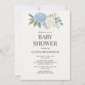 Invitation Hydrangea Botanical Eucalyptus Baby Shower (Devant)