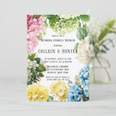 Invitation Hydrangea coloré Papillon Mariage Couples Douche (Debout devant)