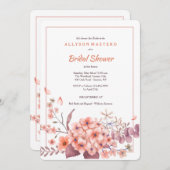 Invitation Hydrangea Corail (Devant / Derrière)