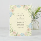 Invitation Hydrangea Crème au Beurre Feuillage Eucalyptus Mar (Debout devant)