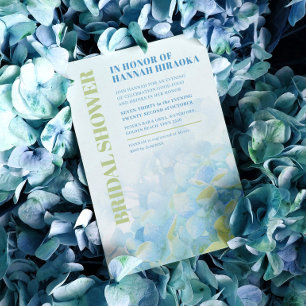 Invitation Hydrangea douche nuptiale à fleurs bleu vert