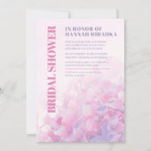 Invitation Hydrangea douche nuptiale rose fleurie (Devant)