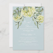 Invitation Hydrangea Dusty Blue Elegant Fête des mariées (Devant)