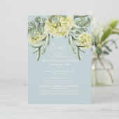 Invitation Hydrangea Dusty Blue Elegant Fête des mariées (Debout devant)
