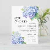 Invitation Hydrangea Dusty Blue Floral Wedding Enregistrer La (Debout devant)
