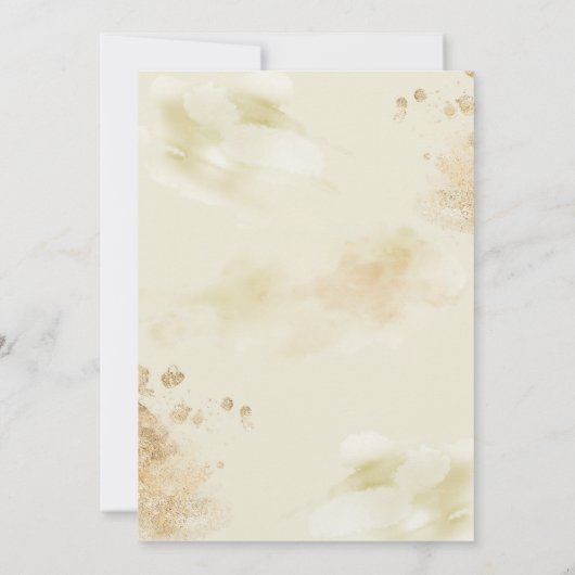 Invitation Hydrangea Elegant Blanc Or Floral Mariage   (Dos)