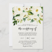 Invitation Hydrangea Elegant Blanc Rose or Floral Mariage I (Devant)
