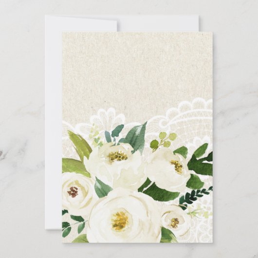 Invitation Hydrangea Élégant Classé Floral Lace Burlap (Dos)