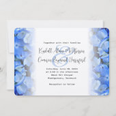 Invitation Hydrangea Élégant Mariage Fleur Bleue (Devant)