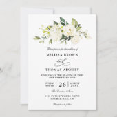 Invitation Hydrangea Elégant Rose Budget Code QR Mariage (Devant)