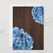 Invitation Hydrangea en bois rustique Fêtons la réception (Dos)