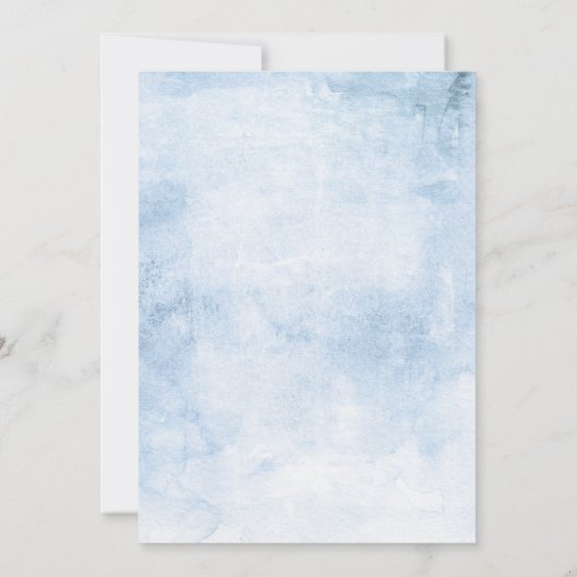 Invitation Hydrangea et verdure Dusty Blue Floral Mariage (Dos)