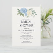 Invitation Hydrangea Eucalyptus QR Code Bridal Shower (Debout devant)