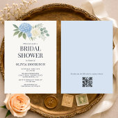 Invitation Hydrangea Eucalyptus QR Code Bridal Shower