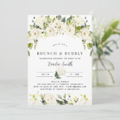 Invitation Hydrangea & Fête des mariées verte (Debout devant)