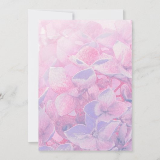 Invitation Hydrangea fleurie rose rose violet mariage (Dos)