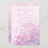 Invitation Hydrangea fleurie rose rose violet mariage (Devant / Derrière)