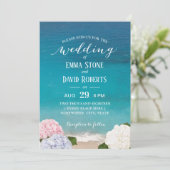 Invitation Hydrangea Floral Beach Party de mariage (Debout devant)