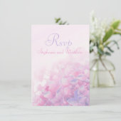 Invitation Hydrangea floral réponse de mariage formel rose vi (Debout devant)