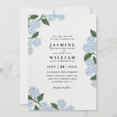 Invitation Hydrangea Floral Rustic Elegant QR Code Wedding (Devant)