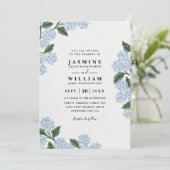 Invitation Hydrangea Floral Rustic Elegant QR Code Wedding (Debout devant)