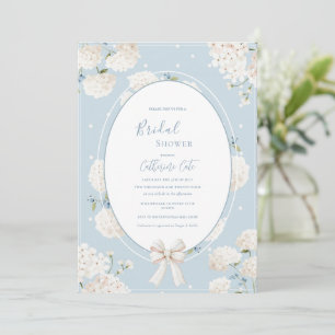 Invitation Hydrangea Florale Bleue Élégante pour une Baby Sho