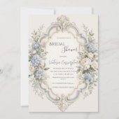 Invitation Hydrangea Florale Bleue Élégante Vintage (Devant)