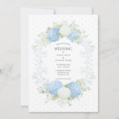Invitation Hydrangea Florale Élégante Mariage Bleu Blanc (Devant)