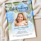 Invitation Hydrangea Flower Life Celebration Photo Funeral 