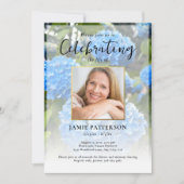 Invitation Hydrangea Flower Life Celebration Photo Funeral (Devant)