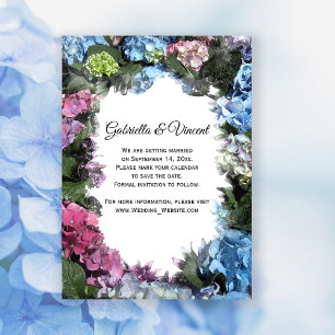 Invitation Hydrangea Flowers Frame Wedding Enregistrer la dat