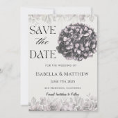 Invitation Hydrangea Gothique Mariage Floral Enregistrer La D (Devant)