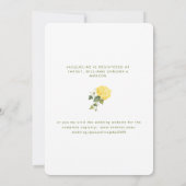 Invitation Hydrangea Jaune Élégant Baptême de Mariée II (Dos)