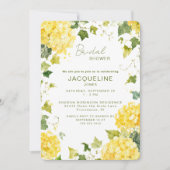 Invitation Hydrangea Jaune Élégant Baptême de Mariée II (Devant)