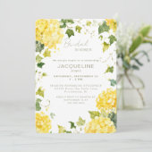 Invitation Hydrangea Jaune Élégant Fête de Mariée (Debout devant)