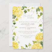 Invitation Hydrangea Jaune Élégant Fête de Mariée (Devant)
