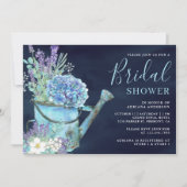 Invitation Hydrangea Lavande Floral Bleu Nuit Mariage (Devant)