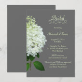 Invitation Hydrangea Limelight Mariage / Fête de Mariage Gris (Devant / Derrière)
