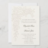 Invitation Hydrangea Lumineux Crème 2 Mariage Classique Forme (Devant)