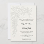 Invitation Hydrangea Lumineux Crème Formel Mariage Classique (Devant)