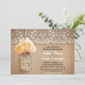 Invitation hydrangea mason jar répétition rustique dîner (Debout devant)