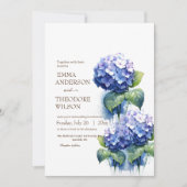 Invitation Hydrangea Moderne Beau Mariage Floral (Devant)