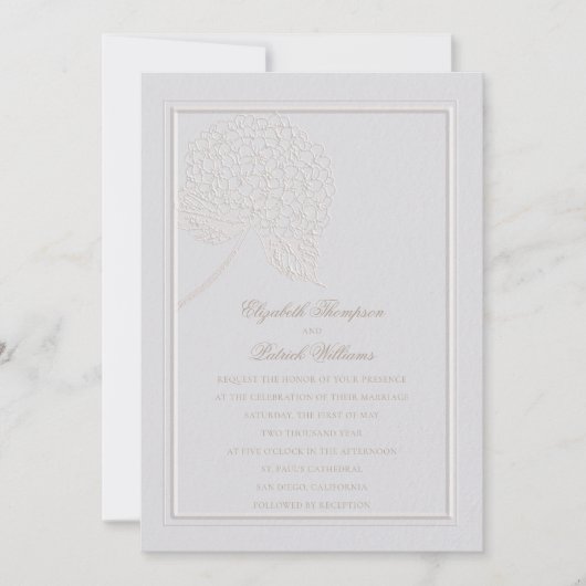 Invitation Hydrangea Moderne Classique Formel Mariage Élégant (Devant)