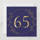 Invitation Hydrangea Or et Bleu 65e Anniversaire de Mariage (Dos)