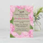 Invitation Hydrangea rose 50e anniversaire (Debout devant)