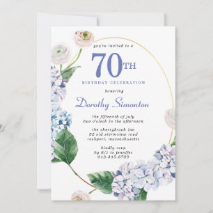 Invitation Hydrangea Rose 70e anniversaire