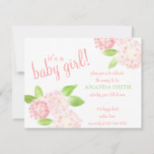 Invitation Hydrangea rose Aquarelle (Devant)
