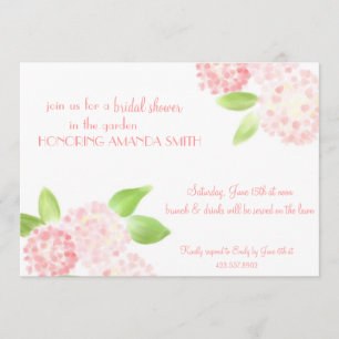Invitation Hydrangea rose Aquarelle