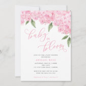 Invitation Hydrangea rose bébé dans le Baby shower en fleur (Devant)