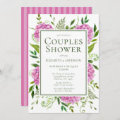 Invitation Hydrangea rose Couples Douche (Devant / Derrière)